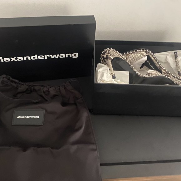 Alexander Wang Rina Snake Print Emboss Heels (Size 38) - Picture 3 of 7